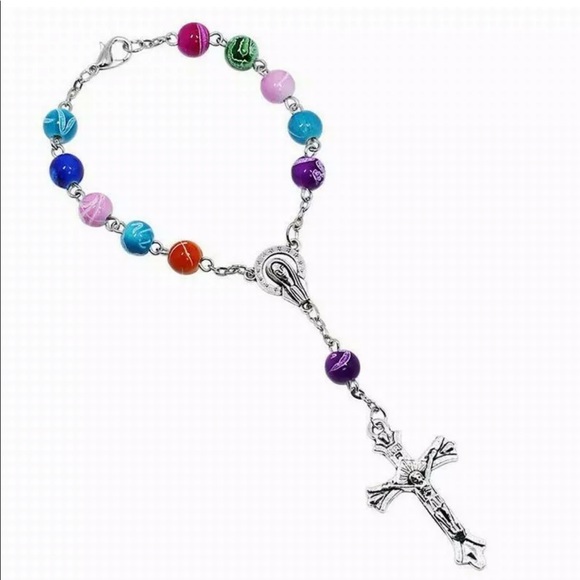 Rosary color Jesus bracelet charm - Picture 4 of 6